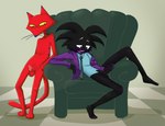 anthro balls black_body black_fur bodily_fluids duo fur genital_fluids genitals looking_at_another male male/male masturbation open_mouth penis precum vomit44 cartoon_network courage_the_cowardly_dog katz_(courage_the_cowardly_dog) mr._trance domestic_cat felid feline felis mammal hi_res