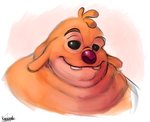 antennae_(anatomy) anthro anthrofied black_eyes buckteeth dipstick_antennae looking_at_viewer male morbidly_obese morbidly_obese_anthro morbidly_obese_male multicolored_antennae obese obese_anthro obese_male overweight overweight_anthro overweight_male red_nose simple_background smile solo teeth yellow_body karrnade uniparasite disney lilo_and_stitch himbo_reuben reuben_(lilo_and_stitch) alien experiment_(lilo_and_stitch) 2021 hi_res signature smaller_version_at_source