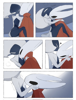 anthro bedroom biped black_body black_eyes blush blush_lines bodily_fluids border bottomless bottomless_female bottomless_humanoid breath chest_lick cloak clothed clothing detailed_background duo empty_eyes eye_contact female female/female female_anthro female_humanoid heart_symbol holding_partner humanoid_on_anthro inside looking_at_another looking_at_partner mouthless nibbling red_cloak red_clothing saliva saliva_on_chest saliva_on_neck saliva_string sitting tongue tongue_out white_body white_border white_eyes justdog hollow_knight:_silksong hollow_knight_(franchise) team_cherry hornet_(hollow_knight) lace_(hollow_knight:_silksong) arthropod humanoid 2025 comic digital_drawing_(artwork) digital_media_(artwork) hi_res