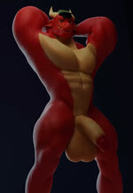 abs air_thrusting anthro backlighting balls big_balls big_penis bouncing_balls bouncing_penis clothing flexing genitals gesture hand_behind_head hat hat_only headgear headgear_only headwear headwear_only humanoid_genitalia humanoid_penis light looking_at_viewer male mostly_nude muscular muscular_anthro muscular_legs muscular_male orange_body orange_scales pecs pelvic_thrust penis pose presenting presenting_balls presenting_penis saggy_balls scales simple_background solo standing suggestive suggestive_gesture thrusting sleepymute mythology dragon mythological_creature mythological_scalie scalie 2023 3d_(artwork) 3d_animation animated digital_media_(artwork) lighting loop no_sound pinup portrait short_playtime three-quarter_portrait webm