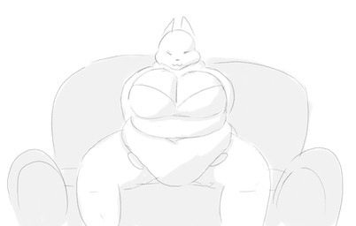 :3 anthro belly belly_jiggle belly_overhang belly_squish big_belly big_breasts breast_squish breasts face_squish fat_face female huge_belly huge_breasts jiggle_physics jiggling morbidly_obese morbidly_obese_female obese obese_female overweight overweight_female sitting solo squish thick_thighs heheheyup domestic_cat felid feline felis mammal animated hi_res