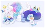 blue_body border eyes_closed feral group simple_background sleeping white_border itz_smi73 nintendo pokemon froakie generation_6_pokemon generation_7_pokemon generation_8_pokemon generation_9_pokemon pokemon_(species) primarina quaxly scalie sobble hi_res