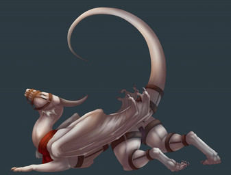 animal_genitalia animal_penis anus bdsm bondage bound butt erection feral genital_slit genitals grey_background male muzzle_(object) muzzled penis presenting presenting_hindquarters purple_penis scarf simple_background solo submissive submissive_male tail anora_drakon mythology dragon mythological_creature mythological_scalie scalie