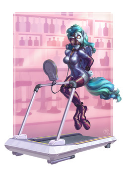 anthro arms_tied bdsm blue_body blue_fur blue_hair blue_tail bondage bound bound_female collar female fur gag green_hair green_tail hair hooves hopping latex leash multicolored_hair solo tail treadmill two_tone_hair two_tone_tail wings gor1ck hasbro my_little_pony mythology fan_character siriusnavigator equid equine mammal mythological_creature mythological_equine pegasus 3:4 absurd_res hi_res