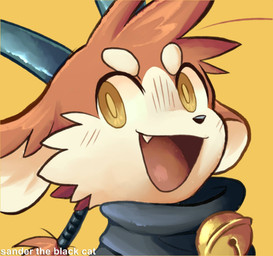 anthro bell black_horn blush blush_lines brown_body countershade_face countershading eyebrows fangs horn male monotone_background open_mouth rat_tail simple_background smile solo tail teeth text white_body white_countershading white_eyebrows white_face white_inner_ear yellow_background yellow_eyes koiyaroid mythology klaus_(koiyaroid) dragon mythological_creature mythological_scalie scalie artist_name hi_res