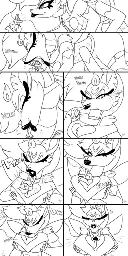 anthro dominant dominant_female female female_pred heart_symbol interspecies kiss_mark kissing larger_female male male/female size_difference smaller_male vore jamearts hellaverse helluva_boss nintendo pokemon queen_bee-lzebub_(helluva_boss) canid canine generation_4_pokemon lucario mammal pokemon_(species) absurd_res hi_res monochrome
