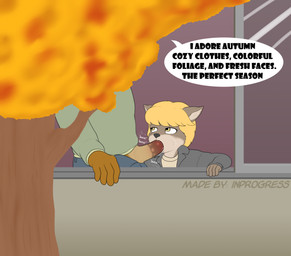 age_difference anthro autumn clothed clothing dialogue duo fellatio female genitals male male/female oral outside penile penis penis_nursing plant public public_sex school sex size_difference student teacher teacher_and_student text tree unprofessional_behavior young young_anthro inprogress kinktober canid canine canis domestic_dog mammal english_text hi_res