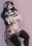 2019 anthro big_breasts black_body black_fur black_spots bodily_fluids bottomless breasts canid canine canis clothed clothing crop_top curvy_figure dalmatian digital_media_(artwork) domestic_dog english_text female fur genitals hi_res huge_breasts lactating lactating_through_clothing legwear looking_at_viewer mammal markings mega_milk meme milk nadya_(titaniumninetales) nipples pussy robyn_paperdoll shaded shirt smile solo spots spotted_body spotted_fur text text_on_clothing text_on_shirt text_on_topwear thick_thighs thigh_highs topwear translucent translucent_clothing under_boob voluptuous wet wet_clothing wet_shirt wet_topwear white_body white_fur wide_hips