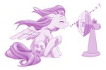 electric_fan eyes_closed female feral oscillating_fan quadruped sitting solo wings yay dstears friendship_is_magic hasbro my_little_pony mythology fluttershy_(mlp) equid equine mammal mythological_creature mythological_equine pegasus 2020 purple_theme