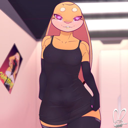 anthro athletic athletic_female clothing dress female genitals legwear machine nipple_outline nipple_piercing nipples piercing seductive solo thick_thighs thigh_highs translucent translucent_clothing vulva bunnysinfull bunn-e naught_joe lagomorph leporid mammal rabbit robot robot_anthro 1:1