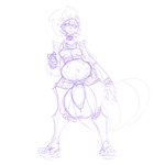 anthro balls belly big_balls big_penis fluffy fluffy_tail genitals gynomorph huge_balls huge_penis hyper hyper_balls hyper_genitalia hyper_penis intersex penis slightly_chubby solo tail grindavikbydaylight canid canine mammal raccoon_dog tanuki 1:1 2021 hi_res sketch