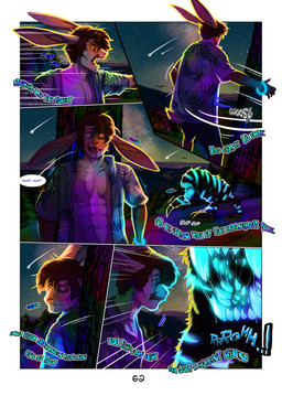 aloha_shirt anthro bioluminescence bodily_fluids bottomwear clothed clothing dialogue drooling duo duo_in_panel emanata feral fur glowing glowing_markings glowstick glowstick_bracelet hair hiding long_ears male markings muscular muscular_anthro music nipples open_mouth outside pattern_clothing pattern_shirt pattern_topwear plant saliva saliva_string shirt sky solo_in_panel speech_bubble tail teeth text tongue topwear tree chat_noir_(artist) mythology letho_donovan cryptid lagomorph leporid mammal monster mythological_creature rabbit comic digital_media_(artwork) english_text hi_res