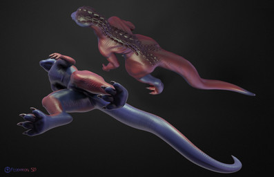 4_toes anthro claws digitigrade feet high-angle_view leaning leaning_forward long_tail low-angle_view solo tail toes feodaron_sd alien lizard reptile scalie 3d_(artwork) digital_media_(artwork) hi_res