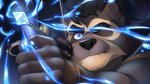 anthro arrow_(weapon) black_body black_fur black_hair fur hair humanoid_hands magic male ranged_weapon solo weapon dinonugget_bird uku bear mammal short-faced_bear spectacled_bear 16:9 2021 4k absurd_res hi_res widescreen