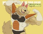 anthro armor biceps fur male muscular muscular_anthro muscular_male solo tail crimenes dragon_ball canid canine canis mammal wolf hi_res