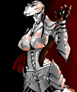 anthro armor breasts clothed clothing female simple_background skimpy solo unconvincing_armor drstrangeluvve bethesda_game_studios microsoft skyrim the_elder_scrolls argonian lizard reptile scalie vampire hi_res