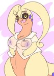 anthro big_breasts breasts eyewear female feral glasses goggles non-mammal_breasts solo yellow_eyes darlondemonic nintendo pokemon fan_character freya_(matthoniuss) generation_6_pokemon goodra pokemon_(species) shiny_pokemon absurd_res hi_res