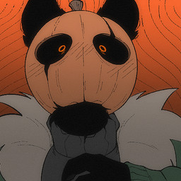 abstract_background anthro black_background black_blush black_body black_fur black_hands black_neck black_tuft blush blush_lines clothed clothing ear_tuft ears_up food for_a_head fruit fully_clothed fur green_clothing green_jacket green_topwear grey_clothing grey_sweater grey_topwear jacket looking_at_viewer looking_down looking_down_at_viewer male male_anthro monotone_body monotone_fur neck_tuft orange_background plant pumpkin pumpkin_head simple_background solo sweater topwear tuft sleepingpumpkin ambiguous_species mammal object_head 1:1 2025 digital_media_(artwork) dithering icon low_res