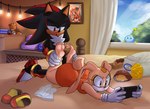 absurd_res aged_up anthro bed bedroom bedroom_background chao_(sonic) cheese_the_chao chili_dog chips_(food) cream_the_rabbit duo eulipotyphlan feet female food foot_fetish foot_play footjob furniture gaming genitals hedgehog hi_res hot_dog lagomorph leporid male male/female mammal nintendo nintendo_switch palegarbo penis photo playing_video_game rabbit scut_tail sega sex shadow_the_hedgehog shoes_removed short_tail socks_removed sonic_the_hedgehog_(series) tail tails_doll voyeur