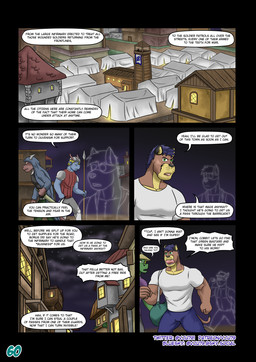 5_panel_comic anthro armor blue_body blue_hair bottomwear brown_body building clothing dialogue green_body green_eyes group guard hair headgear helmet holding_melee_weapon holding_object holding_polearm holding_spear holding_sword holding_weapon invisible male mask melee_weapon page_number pants polearm robe scabbard serious shirt spear sword tent text tight_clothing tight_shirt tight_topwear topwear watchtower weapon white_clothing white_shirt white_topwear vju79 mythology background_character cobby_(vju79) zudrec_(vju79) canid canine canis cougar dragon felid feline mammal mythological_creature mythological_scalie scalie wingless_dragon wolf comic english_text hi_res url