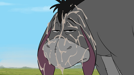 bodily_fluids cum cum_drip cum_on_face cum_string cum_string_offscreen dripping ears_down ejaculation excessive_cum excessive_genital_fluids feral front_view frown frowning_at_viewer fur genital_fluids grey_body hair long_ears looking_at_viewer male mane mouth_closed narrowed_eyes nude pivoted_ears simple_background solo standing unimpressed white_body zica disney winnie_the_pooh_(franchise) eeyore asinus donkey equid equine mammal 16:9 2026 4k absurd_res digital_media_(artwork) hi_res widescreen