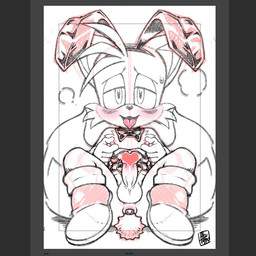censored_genitalia censored_penis clothed clothing crossdressing femboy male solo young aku_tojyo avoid_posting sega sonic_the_hedgehog_(series) miles_prower canid canine fox humanoid mammal 1:1 censored