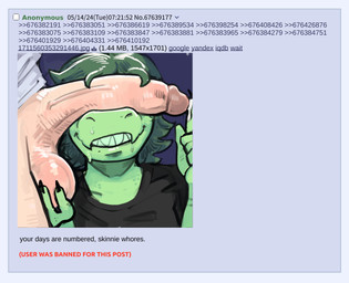 anthro ball_fondling balls black_nails bodily_fluids border claws clothed clothing colored_nails covering covering_eyes covering_face cum duo female female_on_human fondling genital_fluids genitals green_body green_hair grin hair human_on_anthro interspecies leaking_cum long_hair male nails penis penis_on_face precum screencap_redraw sharp_teeth smile teeth text these_aren't_my_glasses white_border latchk3y 4chan can't_see_the_haters cavemanon_studios i_wani_hug_that_gator inco_(iwhtg) olivia_halford baryonyx dinosaur human mammal prehistoric_species reptile saurischian scalie spinosaurid theropod english_text hi_res meme