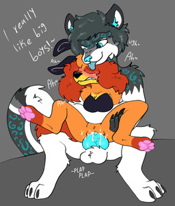 3_toes anthro bodily_fluids bunny_costume clothing costume crossgender duo feet female holding_another licking licking_another male male/female nelson_pose pawpads paws pink_pawpads rough_sex sex size_difference sound_effects tears text toes tongue darkie_pop mob_entertainment poppy_playtime smiling_critters dogday_(poppy_playtime) lex_(alexthesnep) canid canine canis domestic_dog felid feline felis mammal pantherine snow_leopard hi_res