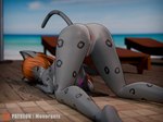 anthro bikini butt clothing female genitals pool pussy solo summer swimwear two-piece_swimsuit monarquis momo_(monarquis) felid mammal pantherine snow_leopard 3d_(artwork) digital_media_(artwork) hi_res