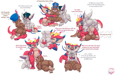 3_toes 4_fingers anal anal_penetration anthro ball_tuft balls big_breasts big_butt blind_eye blue_body blue_eyes blue_scales bodily_fluids breast_play breast_suck breasts brown_body brown_fur butt eyewear face_fucking facesitting facial_scar feet fellatio female fingers foreskin from_front_position fur genitals glasses green_eyes group group_sex holding_breast humanoid_genitalia humanoid_penis irrumatio male male/female male/male mating_press multiple_poses oral oral_sandwich penetration penile penis penis_in_mouth pink_body pink_eyewear pink_glasses pose profanity red_body red_eyes rimming rimming_male round_glasses saliva saliva_string scales scar sex sitting sitting_on_another slightly_chubby slightly_chubby_female step_position sucking sweat text threesome tight_foreskin toes trio tuft vaginal vaginal_penetration white_body white_fur fennephilim_fox league_of_legends mythology riot_games tencent kled_(lol) norra_(lol) smolder_(lol) dragon imperial_dragon_(lol) mythological_creature mythological_scalie scalie yordle english_text hi_res