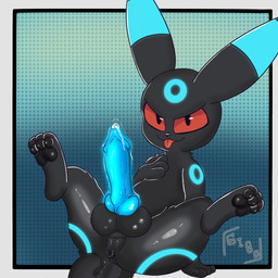 animal_genitalia animal_penis anus balls canine_genitalia canine_penis erection feral genitals glowing glowing_genitalia knot knotted_penis male paws penis presenting presenting_anus presenting_penis raised_paw smug_grin solo lewdly_gibo nintendo pokemon eeveelution generation_2_pokemon pokemon_(species) shiny_pokemon umbreon 1:1 hi_res