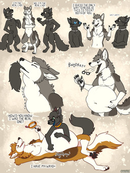 abdominal_bulge anthro belly belly_rub belly_squish big_belly black_pawpads blush blush_lines bodily_fluids brown_body brown_fur burping burping_up_collar burping_up_object clone collar collar_only collar_tag dialogue eyewear featureless_chest fur gesture glasses grey_body grey_fur group hand_gesture hand_on_chin humanoid_hands male navel nude oral_vore pawpads pointing pointing_at_self rectangular_glasses speech_bubble squish swallowing sweat sweatdrop tail text trio vore wearing_collar wearing_glasses white_body white_fur ovens 3:4 comic digital_drawing_(artwork) digital_media_(artwork) english_description english_text hi_res
