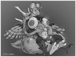 anthro anthrofied areola avian avian_feet balls beak between_breasts big_breasts bird bodily_fluids border breast_grab breasts claws cloyster conditional_dnp crossed_legs duo ear_piercing erection eyeshadow feathers feet female gem generation_1_pokemon genital_fluids genitals grey_border hair hand_on_breast handjob head_between_breasts hi_res humanoid_genitalia humanoid_penis hybrid hybrid_pokemon jezzlen lapras larger_female leg_grab lyra_(spottedtigress) makeup male male/female mammal marine mature_female monochrome muscular muscular_male narrowed_eyes nintendo nipples nude on_lap overweight owl penile penis piercing pokemon pokemon_(species) reach_around sex shell simple_background sitting sitting_on_lap size_difference smaller_male smile spread_wings tail thigh_grab wings