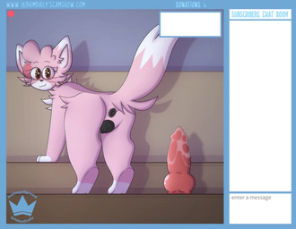 animal_genitalia animal_vulva anus black_anus blush bodily_fluids butt camera_view canine_genitalia canine_vulva dildo female feral fur genital_fluids genitals livestream looking_at_viewer pink_body pink_fur presenting sex_toy simple_background solo spread_anus spread_butt spreading vaginal_fluids vulva i69himdaily martha_(i69himdaily) domestic_cat felid feline felis mammal 2d_animation animated hi_res high_framerate long_playtime motion_tweening no_sound video
