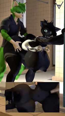 anthro anthro_on_anthro anthro_penetrated anthro_penetrating areola balls bathroom big_breasts big_butt black_areola black_body black_fur black_hair black_nipples bouncing_breasts breasts butt clothed clothing cutaway duo fast_sex female female_penetrated fur genitals green_body green_fur green_hair hair huge_breasts hyper hyper_breasts looking_pleasured low-angle_view male male/female male_penetrating male_penetrating_female mature_female moan mostly_nude nipples partially_clothed penetration penile penile_penetration penis penis_in_vagina puffy_areola puffy_nipples sex tattoo teeth thick_thighs vaginal vaginal_penetration vulva white_tattoo wide_hips shockstarbaby warfaremachine_(modeler) peter_west_(shockstarbaby) ruby_(rubyfawx) warfare_fox canid canine fox mammal 3d_(artwork) 3d_animation animated digital_media_(artwork) short_playtime signature sound source_filmmaker_(artwork) video