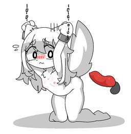 animal_genitalia animal_penis anthro balls bdsm black_eyes blush bodily_fluids bondage bound breasts canine_genitalia canine_penis chain chained chibi disembodied_penis duo erection female fluffy fluffy_tail genitals hair imminent_rape imminent_sex kemono kneeling knot long_hair male neck_tuft nipples nude penis simple_background small_breasts solo_focus sweat tail tears tuft white_background white_body white_hair potatobud3 canid canine canis mammal wolf 2021