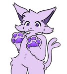 anthro female fur looking_down pawpads paws purple_body purple_fur smile solo tail vaporeon1770 nintendo pokemon avery_(vaporeon1770) fan_character domestic_cat eeveelution espeon felid feline felis generation_2_pokemon mammal pokemon_(species)