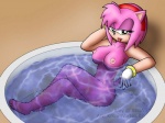 anthro anthrofied arms_bent barefoot bathing bent_legs big_breasts biped breasts clothing crossed_legs feet female fully_submerged_legs gloves gloves_only hand_in_water handwear handwear_only leaning_on_edge leg_over_thigh lipstick makeup mostly_nude nipples partially_submerged pink_body planted_legs solo submerged_hand submerged_legs translucent_water water knownvortex sega sonic_the_hedgehog_(series) amy_rose eulipotyphlan hedgehog mammal 2010 digital_drawing_(artwork) digital_media_(artwork)