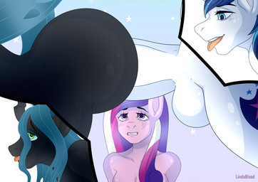 anthro balls big_butt butt cheating_husband cuckquean female genitals group infidelity looking_pleasured male male/female nude penetration penis trio vaginal vaginal_penetration lindablood friendship_is_magic hasbro my_little_pony princess_cadance_(mlp) queen_chrysalis_(mlp) shining_armor_(mlp) changeling_(mlp) equid equine horse mammal pony absurd_res hi_res