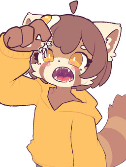 4_fingers ahoge ambiguous_gender ambiguous_prey anthro blush bob_cut bodily_fluids brown_hair clothed clothing drooling duo extreme_size_difference fangs female female/ambiguous female_pred fingers fried_egg fully_clothed hair high-angle_view hoodie imminent_oral_vore imminent_vore kemono larger_female looking_at_another looking_at_prey medium_hair micro open_mouth raised_arm rene_(newfolder) saliva simple_background size_difference smaller_ambiguous solo tail teeth topwear white_background newfolder ailurid mammal red_panda 3:4 aliasing digital_media_(artwork)