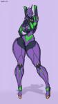 big_breasts breasts female horn machine mecha not_furry solo thick_thighs wide_hips saidra neon_genesis_evangelion eva_unit_01 eldritch_abomination evangelion_(cyborg) humanoid robot absurd_res full-length_portrait hi_res portrait