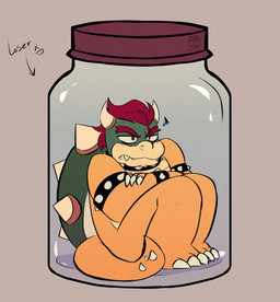 2_horns 3_toes accessories_only anthro armband bent_legs biped black_armband black_bracelet black_collar bracelet claws closed_frown collar container crossed_arms curved_horn directional_arrow eyebrows fangs feet finger_claws frown glass_jar green_head green_shell grey_background grumpy hair horn in_container in_jar insult jar jewelry king light logo male male_anthro mouth_closed multicolored_body multicolored_scales no_pupils red_eyebrows red_eyes red_hair royalty scales shell short_hair simple_background sitting solo spiked_armband spiked_bracelet spiked_collar spiked_shell spiked_tail spikes spikes_(anatomy) tail tan_body tan_horn tan_scales tan_spikes teeth text thick_eyebrows toe_claws toes white_claws white_sclera xd yellow_body yellow_scales yellow_tail feeniroir mario_bros nintendo bowser koopa scalie 13:14 2024 absurd_res artist_logo artist_name colored digital_drawing_(artwork) digital_media_(artwork) english_description english_text full-length_portrait hi_res lighting portrait shaded simple_shading