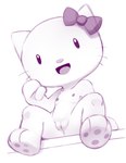 anthro bow_accessory female genitals happy nude open_mouth pussy sitting solo spread_legs spreading young young_anthro young_female hazardhead69 hello_kitty_(series) sanrio hello_kitty_(character) domestic_cat felid feline felis mammal hi_res