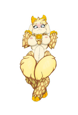 anthro areola belly big_breasts breasts female hair nipples over_weight overweight overweight_female slightly_chubby slightly_chubby_female solo thick_thighs weight_gain neo_geppetto remi_(neo_geppetto) bovid caprine mammal absurd_res digital_media_(artwork) hi_res