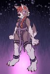 anthro barefoot biped braided_hair breasts feet female glowing glowing_eyes hair solo standing snowleandre_(artist) canid canine canis mammal wolf 2024