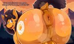 anus backsack balls big_balls big_butt blue_eyes bodily_fluids butt butt_focus cloud collar cutie_mark dessert dialogue doughnut feral food genitals hair heterochromia horn imminent_anal imminent_sex long_hair male mountain musk musky_anus musky_butt open_mouth orange_body outside pastry plant presenting presenting_hindquarters puffy_anus purple_eyes raised_tail rear_view solo sweat sweaty_butt tail tail_anus tree unicorn_horn augury_(artist) hasbro my_little_pony mythology augury_(character) equid equine horse mammal mythological_creature mythological_equine pony unicorn absurd_res hi_res