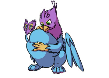 abdominal_bulge ambiguous_gender ambiguous_prey avian_feet beak belly big_belly blue_body duo feathered_crest feathered_wings feathers feral feral_pred fully_inside green_eyes head_crest huge_belly hyper hyper_belly male male_pred paws pink_body quadruped same_size_vore solo_focus tail tail_tuft tuft vore wings doesnotexist gyrotech mythology gyro_feather avian bird galliform gryphon mythological_avian mythological_creature peafowl phasianid absurd_res digital_media_(artwork) hi_res
