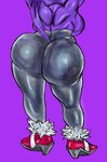 anthro big_breasts big_butt bottomwear breasts butt clothed clothing facing_each_other female footwear glistening glistening_bottomwear glistening_clothing glistening_pants high_heels huge_butt pants purple_body raised_arms shoes solo tail tight_bottomwear tight_clothing tight_pants topless topless_female yoga_pants kaijugs sega sonic_the_hedgehog_(series) blaze_the_cat canid canine canis domestic_dog mammal hi_res