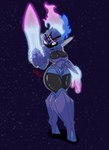 breasts cool_armor female femme_fatale fire_sword solo wide_hips levidos nintendo pokemon ceruledge generation_9_pokemon humanoid pokemon_(species) absurd_res hi_res