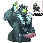 anthro bodily_fluids dripping erection genital_fluids genitals humanoid_genitalia humanoid_penis leaking_precum male muscular muscular_male nude nude_male penis precum precum_drip solo sparkles reed_sp_626 game_freak nintendo pokemon generation_8_pokemon legendary_pokemon pokemon_(species) urshifu 1:1 hi_res